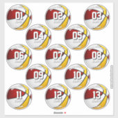 13 red gold basketball player water bottle labels (Vel)