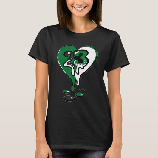 13 Retro Loser Green 23 Dripping Heart Concord 13s T-shirt (Voorkant)