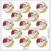 13 rode gouden basketbal speler waterfles labels (Vel)