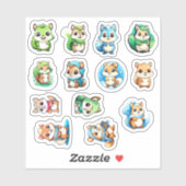 13 Schattige eekhoorns Sticker (Vel)
