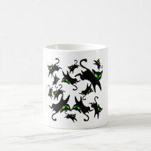 13 springende zwarte Katten