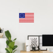 13-Star Amerikaanse vlag Poster (Thuiskantoor)