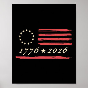 13-sterren Betsy Ross Amerikaanse vlag 4 juli Di Poster