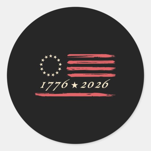 13-sterren Betsy Ross Amerikaanse vlag 4 juli Di Ronde Sticker (Voorkant)