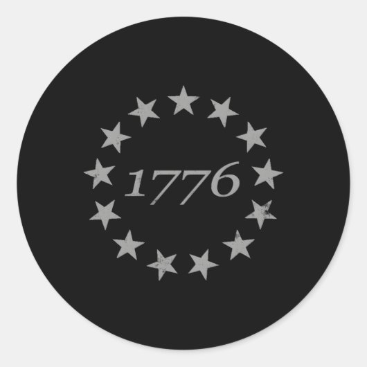 13 Sterren Betsy Ross Verdrietig Amerikaanse Vlag Ronde Sticker (Voorkant)