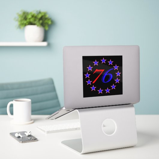 13 sterren sticker (Laptop op bureau)