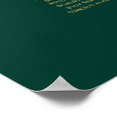 13 Tabel Emerald Green Wedding Seating Chart Gold Poster (Hoek)
