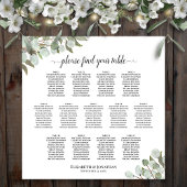 13 Tabel Eucalyptus Greenery Wedding Seating Chart Poster
