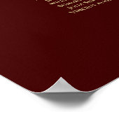 13 Tabel Lacy Gold & Auburn Wedding Seating Chart Poster (Hoek)