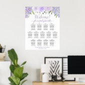 13 Tabel Lavender Floral Wedding Seating Chart Poster (Thuiskantoor)