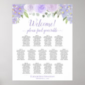 13 Tabel Lavender Floral Wedding Seating Chart Poster (Voorkant)
