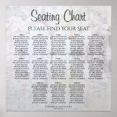13 Tabel White Reflections Wedding Seating Chart Poster (Voorkant)