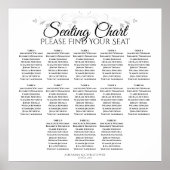 13 Tabel Zilveren Filigree Wedding Seating Chart Poster (Voorkant)