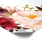 13 Tables Wedding Seating Gold Burgundy Floral Poster (Hoek)