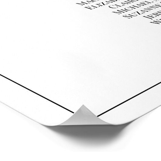 13 Tafel Eenvoudige Elegantie Trouwstoel Grafiek Poster (Hoek)