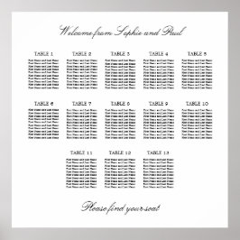 13 Tafel Elegante Minimalistische Zitplaatskaart Poster