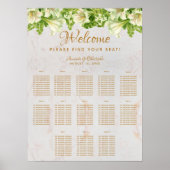 13 Tafel- en weduwenkaart Witte gelilies Poster (Voorkant)