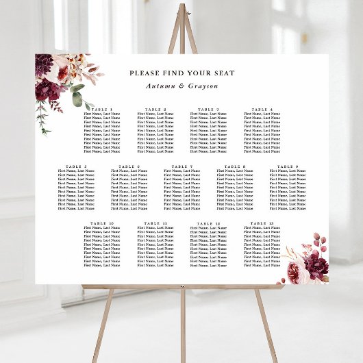 13 tafel herfst Romance bruiloft zitgrafiek Poster