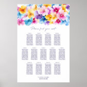 13 Tafel Kleurrijk Bloemstuk Bruiloft Zitplaatskaa Poster (Voorkant)