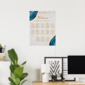 13 Tafel Marmeren Trouw Stoelenkaart Blauwe Geode Poster (Thuiskantoor)