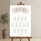 13 Tafel Wit Bloemen Bruiloft Zitkaarten Poster
