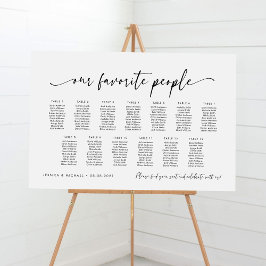 13 Tafels Onze favoriete Mensen Zitschema Plan Poster