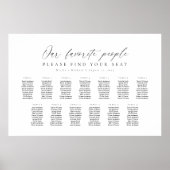13 Tafels Stoelenplattegrond Plan van Onze Favorie Poster (Voorkant)