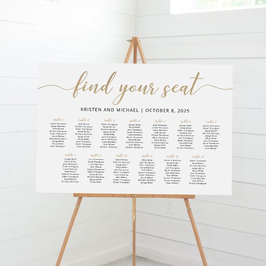 13 Tafels Vind Je Plaats Zitplaats Chart Plan Poster