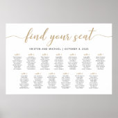 13 Tafels Vind Je Plaats Zitplaats Chart Plan Poster (Voorkant)