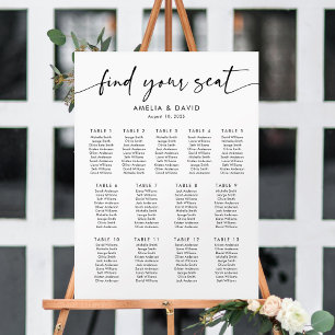 13 Tafels Vind uw zitplaatskaart Poster
