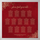 13 Tafelvriendelijk weddenschap Rood & Goud Poster (Voorkant)