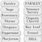 13 Transparante Herb-namen bewerken voor spice Jar Sticker (Voorkant)