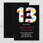 13 uitnodiging van de partij van Birthday (Voorkant / Achterkant)