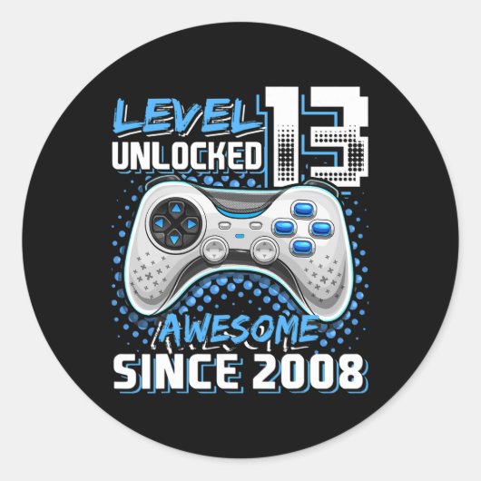13 Unlocked Geweldige 2008 Videospel 13e Verjaarda Ronde Sticker (Voorkant)