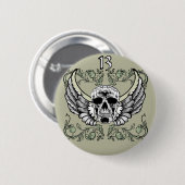 13 Uur schedelklokkentroon Ronde Button 5,7 Cm (Voorkant /achterkant)
