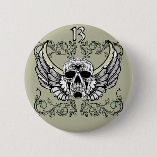 13 Uur schedelklokkentroon Ronde Button 5,7 Cm