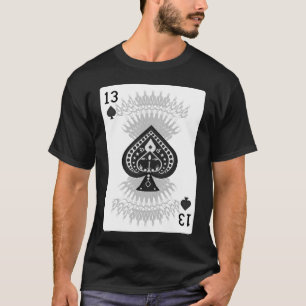 13 van de schoppen: Afspeelkaart: Zwart Shirt: Pok T-shirt