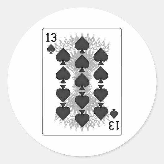13 van Spades: Kaart afspelen: Ronde Sticker (Voorkant)