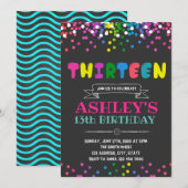 13 verjaardagsuitnodiging kaart (Voorkant / Achterkant)