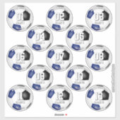 13 Voetballers Blauwe Team kleuren Sticker (Vel)