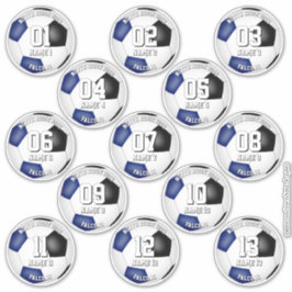 13 Voetballers Blauwe Team kleuren Sticker