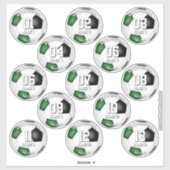 13 Voetballers Groene Team kleuren Sticker (Vel)