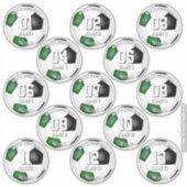 13 Voetballers Groene Team kleuren Sticker (Voorkant)