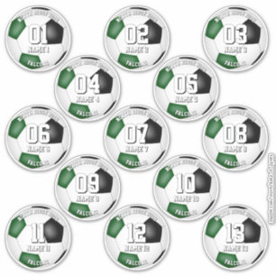 13 Voetballers Groene Team kleuren Sticker