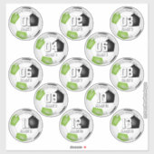 13 Voetballers Heldergroene Team kleuren Sticker (Vel)