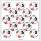 13 Voetballers Rode Team kleuren Sticker (Vel)