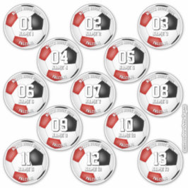 13 Voetballers Rode Team kleuren Sticker