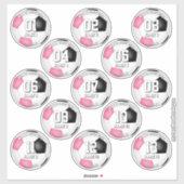 13 Voetballers Roze Team kleuren Sticker (Vel)
