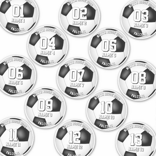 13 voetbalspelers individueel gepersonaliseerd sticker