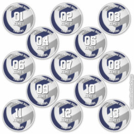 13 volleyballers Navy blauw grijs team kleuren Sticker